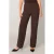 Base Level wide leg high waist broek donkerbruin