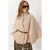 Geknoopte Gabardine Losse Fit Jas met Halve Col