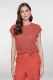 Geisha Pullover Lurex Sleeveless 64082-70 Trui Korte Mouw 743 Stone Red/gold