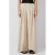 QS wide leg casual broek met plooien en linnen – ecru