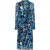 Boss Daplisa geplooide midi-shirtjurk voor dames (Blauw/Zwart)