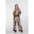 Geisha 61576-70 775 pants satin aop brown/sand