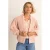 Expresso vest met wol lichtroze grof gebreid