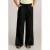Ivy Beau wide leg regular waist broek met linnen zwart