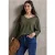 Street One Studio Dames Shirt met gebreide look en V-hals in Groen