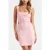 Forever New Zoey Cut Out Side Mini Knit Dress Pink