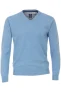 Redmond Casual Regular Fit Trui V-hals lichtblauw, Effen