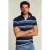 River Woods Custom Fit Striped Polo Indian Ocean Mix Blue