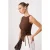TRENDYOLMİLLA Dames Bruin Effen Driekwart mouw Getailleerd Blouses