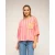 Gestreepte sweatshirt met korte mouwen, zakken en gerafelde afwerking