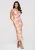 Ombre Avondjurk  beige / groen / pink