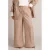 Yest Curve Plus Size satijnen wide leg broek – beige