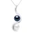Hanger YOU AND ME 2 gekweekte parels Zoetwater 7-8mm Wit en zwart of wit