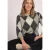 Shirt met 3/4-mouwen, ronde hals en argylepatroon