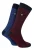 Heren Katoenen Dress Sokken | Jeep | Midgewicht Gebreide Spirit Sokken, Casual Geribbelde Patroon Iedere Dag Sokken – Marineblauw / Paars