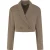 Malelions Women Cropped Pinstripe Blazer | Sand