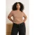 Trendyol Curve Dames Bruin Effen Kort Relaxed fit Grote maten T-shirts