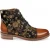 Justin Reess Heren Bruine Bloemenprint Leren Oxford Enkellaarsjes – Adam