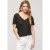 Superdry Shirt met V-hals STUDIOS SLUB EMB VEE TEE gestructureerd t-shirt met v-hals en borduursel