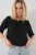 Gestructureerde Bootkraag Cropped Blouse met Pompom Detail