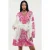 Gestrikt Mini-Jurk met V-hals in Paisley