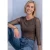 Shirt met 3/4-mouwen van mesh met print