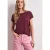 Street One Dames Shirt met ronde hals en decoratieve tape in Rood