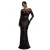 Lang Rok Mouwloos in Glittermesh met Bloemmotief Dames Goddiva