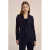 WE Fashion jersey getailleerde blazer Liz donkerblauw