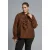 Mat Fashion Plus Size blouse met ruches – bruin
