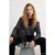 TRENDYOLMİLLA Dames Zwart Gestreept Lang Oversized Sweatshirts