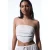Dames Strapless Gerimpeld Crop Top