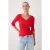 TRENDYOLMİLLA Dames Rood Effen Driekwart mouw Getailleerd Blouses