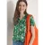 Cecil Dames Blouseshirt met korte mouwen en gespleten hals in Groen