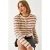 Gestreepte Knopen Cropped Cardigan
