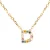 Luxenter Sterling Zilver 925 collier met Veelkleurige Zirkonia afgewerkt in 18K geel goud – Alfabet