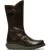 Fly London Dames Bruine MES 2 Wedge Heel Buckle Mid-Calf Leren Zip Platform Laarzen