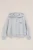 WE Fashion – Meisjes oversized vest met capuchon en print – Oversized – Lichtgrijs – Katoen –