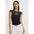 Morgan top met kant marineblauw