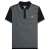 Lambretta Heren Houndstooth Big & Tall Poloshirt (Zwart/Ijzer)