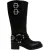 Steve Madden Motorrijlaarzen voor dames in oosterse stijl, van leer en met gespdetails (Zwart)