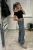 Schoudervrije Korte Mouwen Cropped Top
