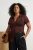 Trendyol Curve Dames Bruin Effen Kort Getailleerd Grote maten Blouses