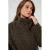 Saint Tropez geruite wintermantel met ceintuur en wol – donkerbruin