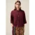 Oltre Boxy Linen Blend Jacket Burgundy