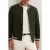Reiss Ls Suede Stripe Bomber Jacket Forest Green