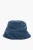 Denim bucket hat met reliëflogo in blauw