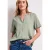 Street One Dames Blouse met gespleten hals en omslag in Groen