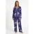 Ted Baker Sky 1pk Jqd & Print Traditional Satin Pj Set Navy Blue
