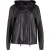Prada Gevoerde Zip Hoodie in Zwart Leer
